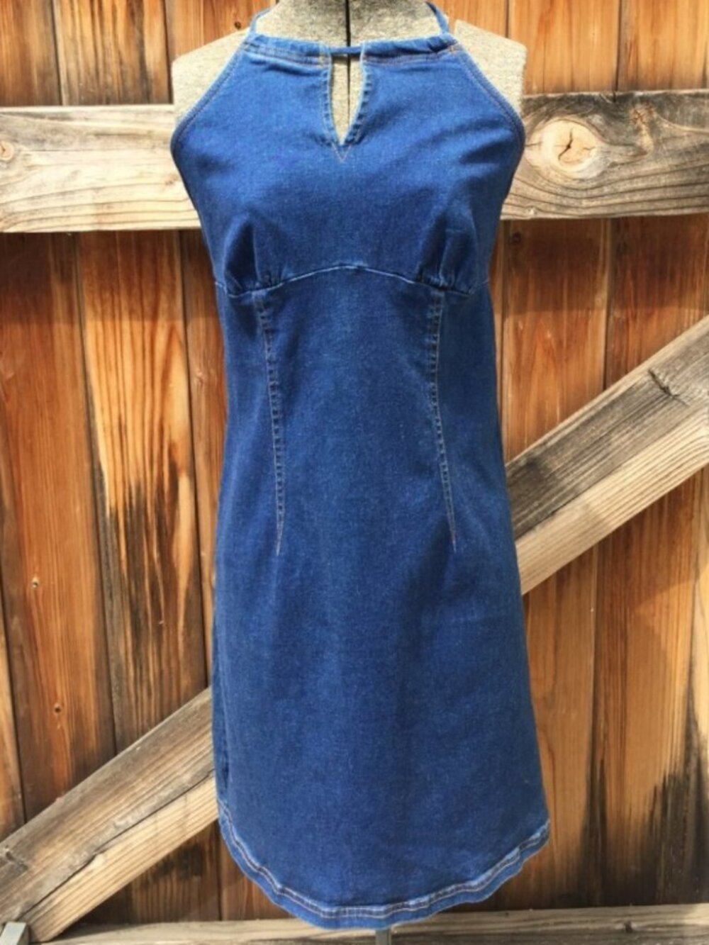 Xhilaration Retro Denim Halter Midi Dress